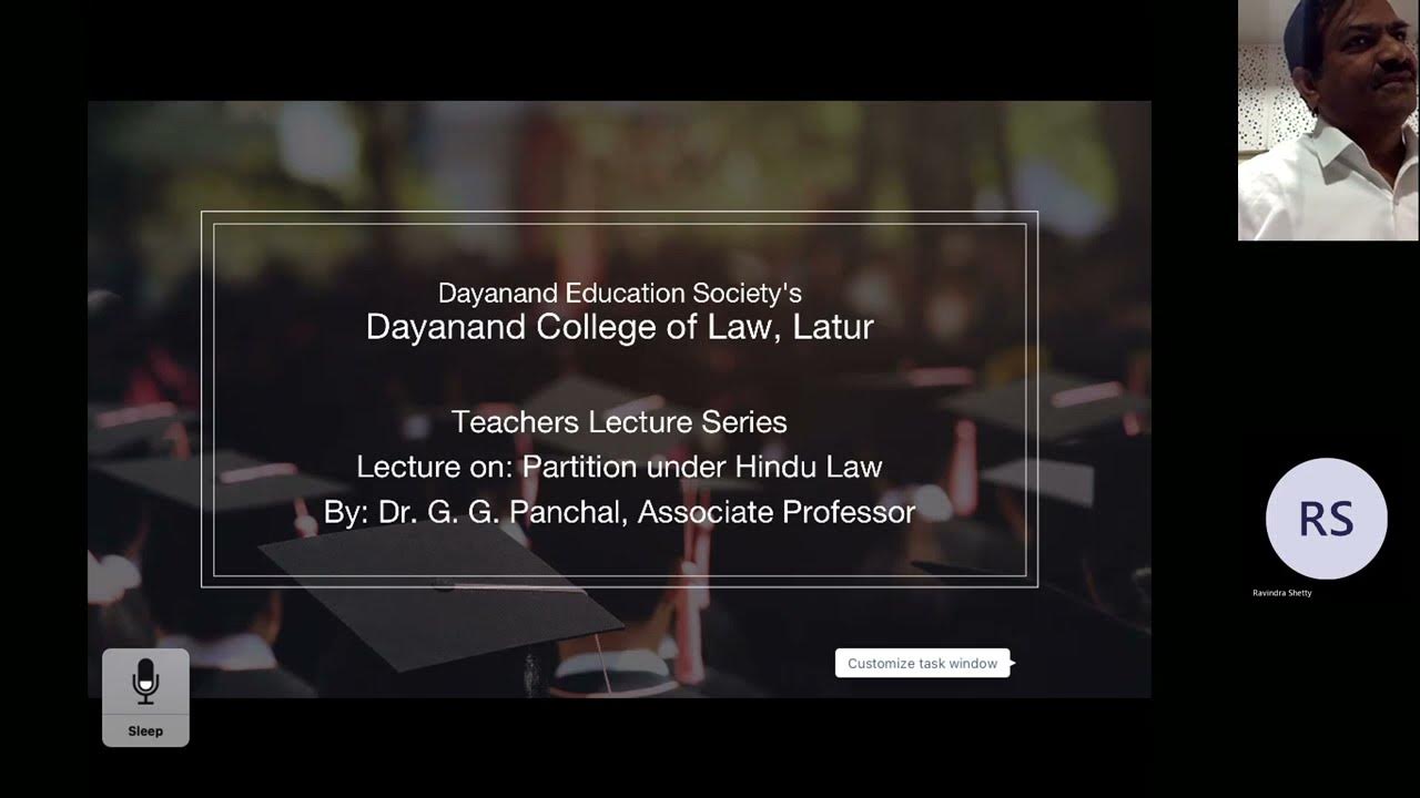 Lecture On Partition Under Hindu Law 25.02.2022 YouTube