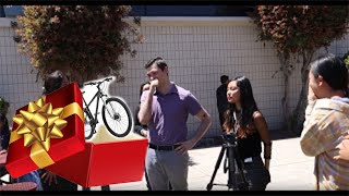 Our teacher&#39;s bike got stolen, so we surprised him with a new one.