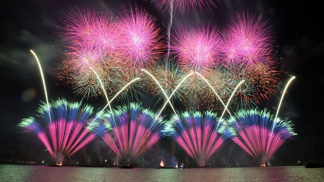 4KHDR】水戸偕楽園花火大会2025 フィナーレ「千波湖を彩る火の芸術