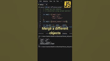 merge json objects using spread operator. #trending #trendingshorts #shortsfeed #shortsvideo #shorts