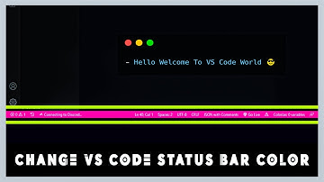 Change VS Code Status Bar Color 🔥