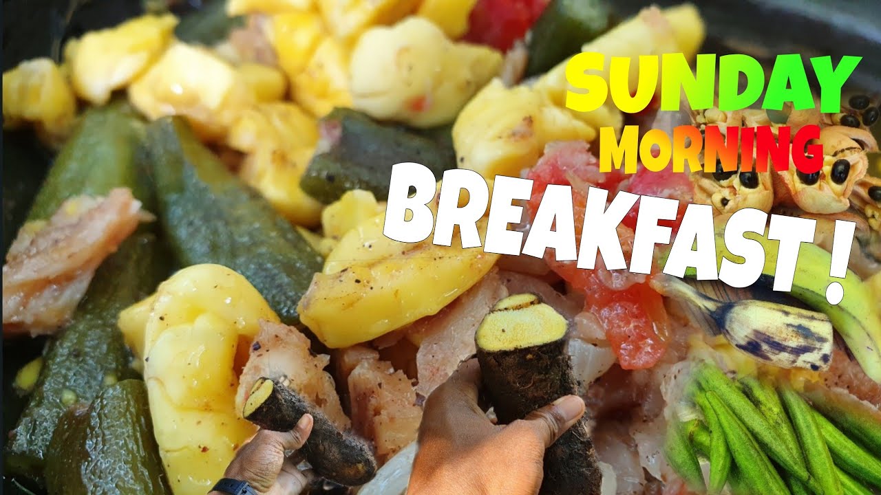 ULTIMATE! Okra & Saltfish With Ackee And Boiled Food! Jamaican Style