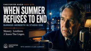 When Summer Refuses to End — Burgess Meredith in Studio One
Tonight on Chesterton Radio, Adrian and Clara Markham settle into the quiet atmosphere of a Midwestern evening to revisit a remarkable broadcast from the golden age of radio: Sometime Every Summer from Studio One, starring Burgess Meredith.
What begins as a simple radio drama slowly reveals itself as something stranger and more enduring — a meditation on memory, vanished happiness, loneliness, and the peculiar ache attached to certain summers that seem to linger in the soul long after they have disappeared from the calendar.
Adrian reflects on the forgotten craftsmanship of postwar radio and the extraordinary intimacy that programs like Studio One could create with little more than voices, silence, and atmosphere. Clara explores the emotional undercurrents beneath the story: the fear of time passing too quickly, the tenderness hidden inside nostalgia, and the way ordinary moments sometimes become sacred only after they are gone.
Along the way, the conversation drifts through rainy highways, old radios glowing in dark rooms, the melancholy beauty of seasonal memory, and why certain broadcasts still feel strangely alive decades later.
This is not simply a review of an old program.It is an evening conversation about the ghostly permanence of memory itself.
Broadcast from Chesterton Radio in Atchison, Kansas.
Get full access to CHESTERTON RADIO at www.chestertonradio.com/subscribe (https://www.chestertonradio.com/subscribe?utm_medium=podcast&utm_campaign=CTA_4) When Summer Refuses to End — Burgess Meredith in Studio One