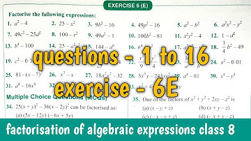 questions - 1 to 16 | exercise - 6E class 8th maths | composite maths || S chand maths