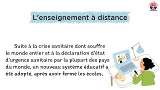 موضوع التعليم عن بعد لتعلم الفرنسية و التدرب على القراءة و تطوير النطق || Lenseignement à distance
