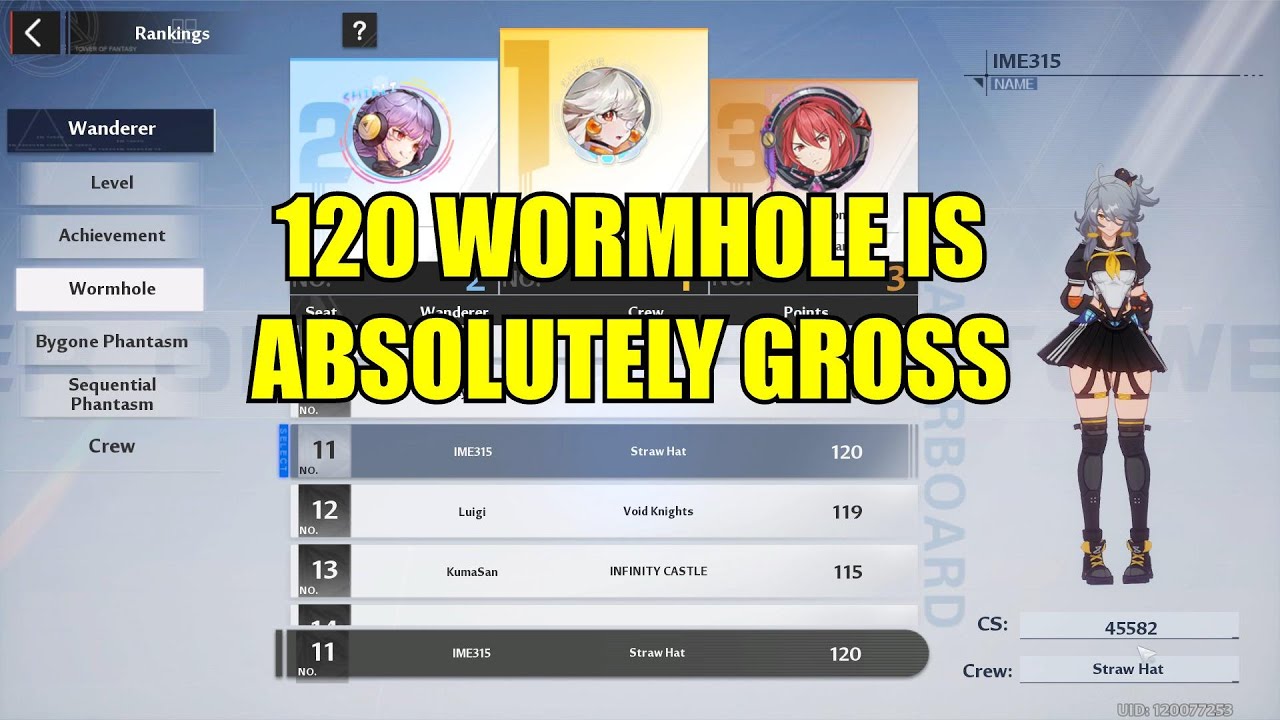 LV75 120 Wormhole Clear [Tower of Fantasy]
