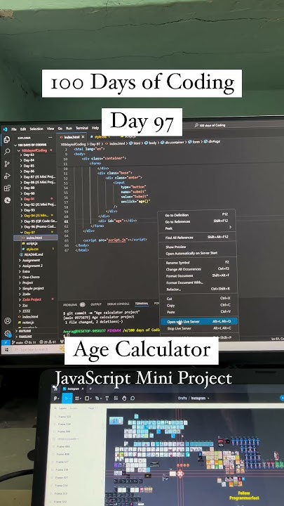 Day 97 - 100 Days of Coding | Age Calculator JS Project | #javascript # ... image.