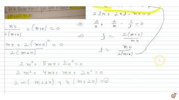 Find the direction cosine of given system of relation l + m + n = 0, 2 lm + 2 nl - mn = 0.