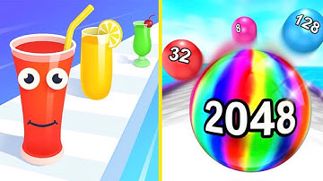 Juice Run vs Ball Merge run 2048 Walkthrough Android iOS Gameplay HADE53