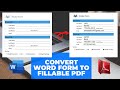 How To Convert Word to Fillable PDF