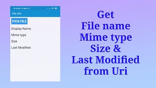 Get Meta Data from Uri of a file