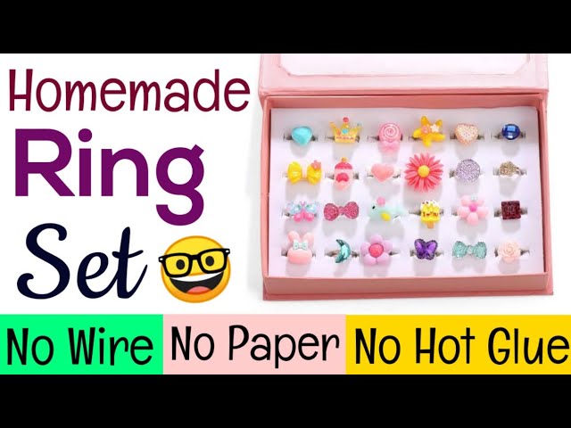 How to make paper ring set with ring box || Homemade cute ring set at home  || DIY ring - YouTube