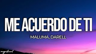 Maluma, Darell - Me Acuerdo de Ti (Letra/Lyrics) Resimi