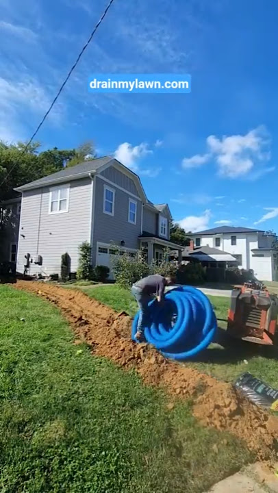 Drainage Installation Timelapse In Charlotte, NC - Drain My Lawn #drainagesystem #frenchdrain