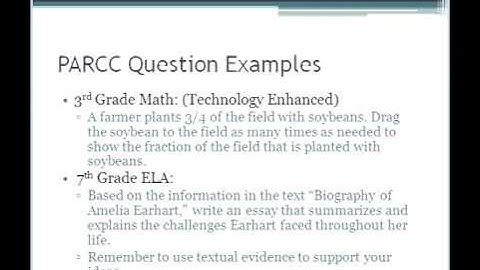 PARCC Webinar Part 7 Sample PARCC Questions