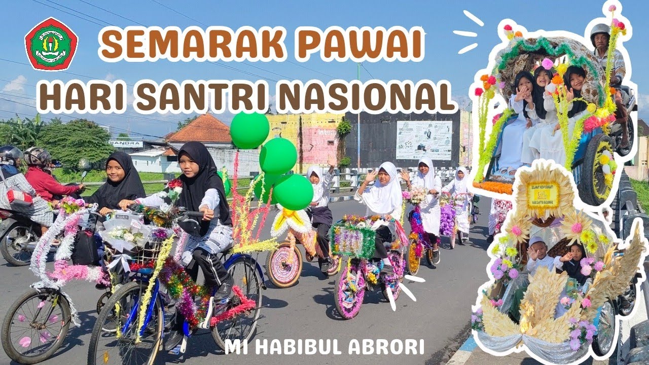 Semarak Meriahkan Hari Santri Nasional 2025 Pawai Sepeda dan Becak Hias | MI Habibul Abrori