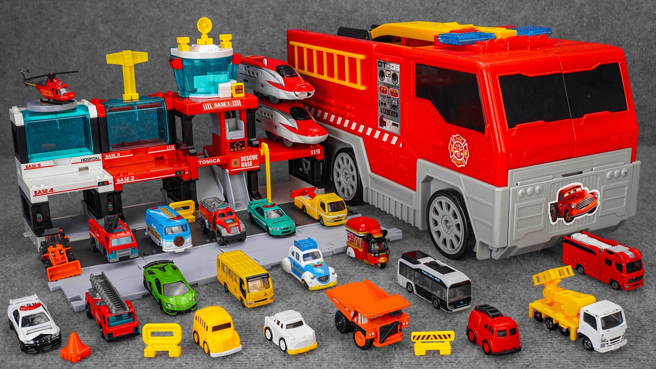 トミカタウン出動! 消火! レスキューベース Tomica Town Fire Base ASMR Satisfying with Unboxing