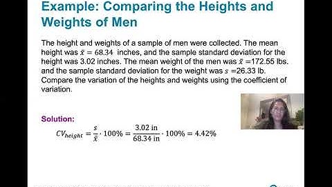 3.2.5 Measures of Variation - Coefficients of Variation