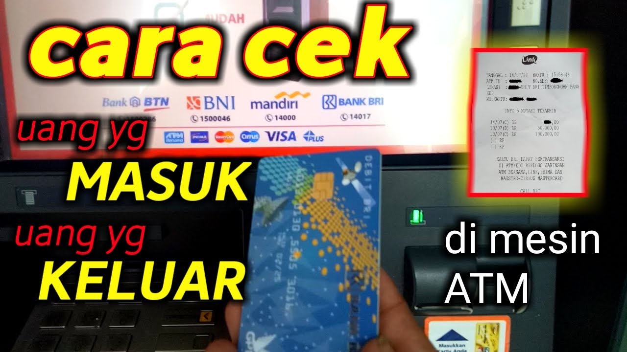 cara cek uang masuk di atm bri sangat mudah YouTube cara cek uang