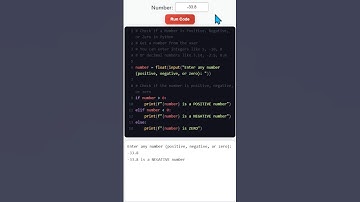Check if Number is Positive Negative or Zero in Python #pythonexercises