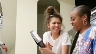 Zendaya - playing a game with family