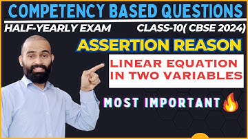 Assertion Reason questions class 10 Maths | Linear equation in  two variables  | Cbse 2023-24