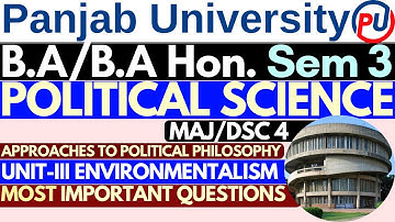 BA Sem 3 Political Science DSC 4 | Environmentalism |  Political Science Major 3rd Semester | PUC
