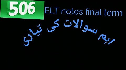 Eng 506 for final peparation