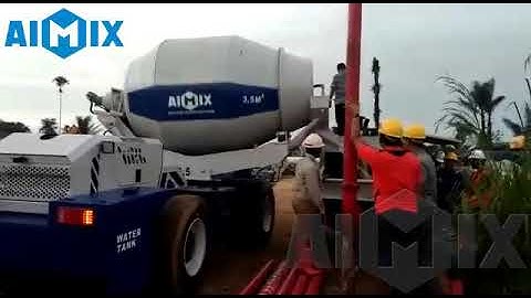 Aimix AS3.5B Self Loading Concrete Mixer Working in Pekanbaru, Indonesia