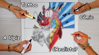 DIBUJO con 4 ESTILOS DIFERENTES!