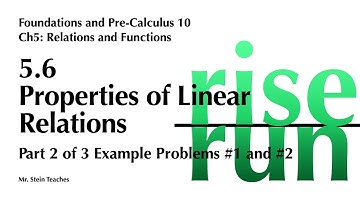 FPC10 Ch5 5.6 Properties of Linear Relations Example Problems 1 and 2