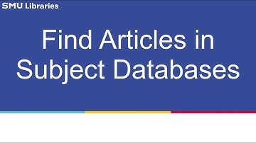 Find articles in subject databases