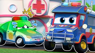 POLICE CAR is SICK  SUPER POLICE TRUCK replaces her! | Cars Rescue Team | Cartoon for Kids