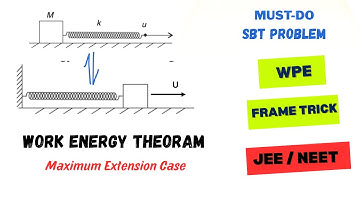 Work Power Energy Problem | SBT  Block Spring System | Maximum Extension | Frame Trick | JEE / NEET