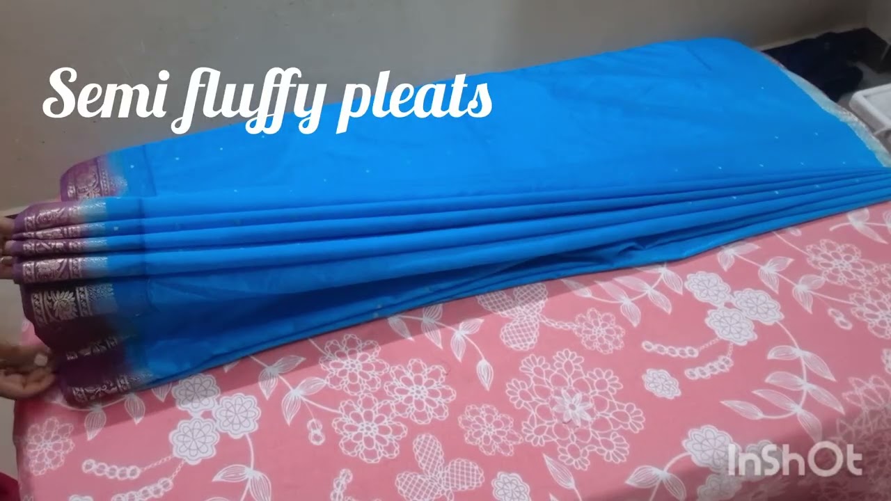 Semi fluffy pleats ✨️#sareedrapinig #hairstyles #boxfolding prepleating #makeup artist #hairdos 
