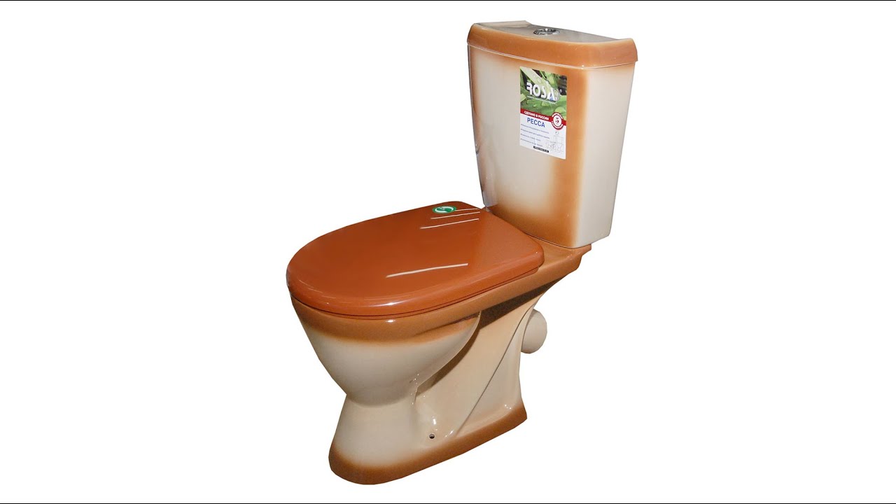 УНИТАЗ КОМПАКТ ROSA \"РЕССА\" КОРИЧНЕВЫЙ ДЕКОР - YouTube