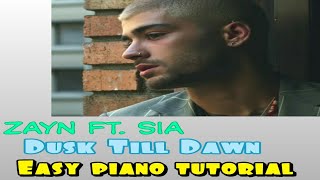 zayn ft sia "dusk till dawn" easy mobile piano tutorial screenshot 2