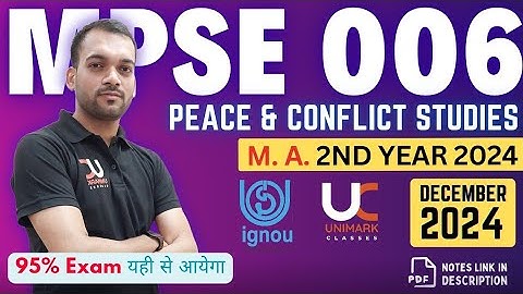 MPSE 006 December 2024 | IGNOU IMPORTANT QUESTION | Peace & Conflict Studies | UNIMARK CLASSES
