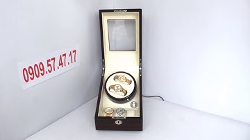 Hộp Đựng Đồng Hồ Cơ 2 Xoay 3 Trưng Bày Gỗ Nâu Lót Kem