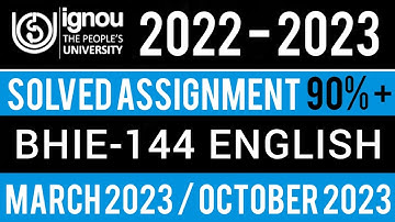 BHIE-144 SOLVED ASSIGNMENT 2022-23 | BHIE-144 SOLVED ASSIGNMENT 2022-23 IN ENGLISH |BHIE-144
