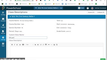Creating Custom Class Descriptions in PowerTeacher Pro Gradebook