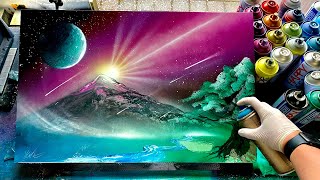 Cosmical Valley   SPRAY PAINT ART by Skech