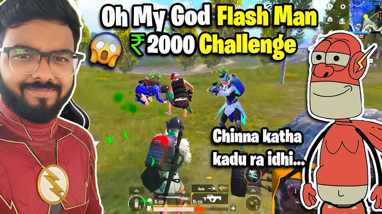 Oh My God😱 Flash Man Funny ₹2000🤑 Challenge In BGMI