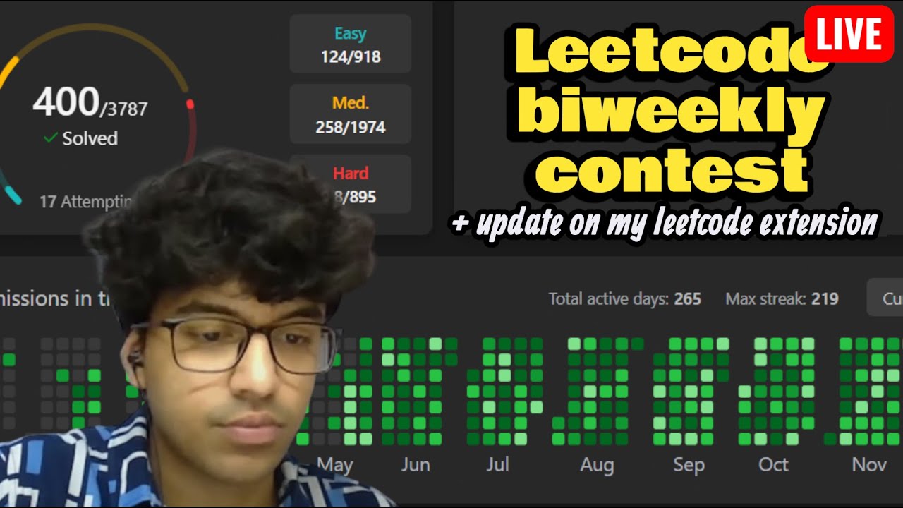 Leetcode biweekly contest 173 live attempt + update on my extension