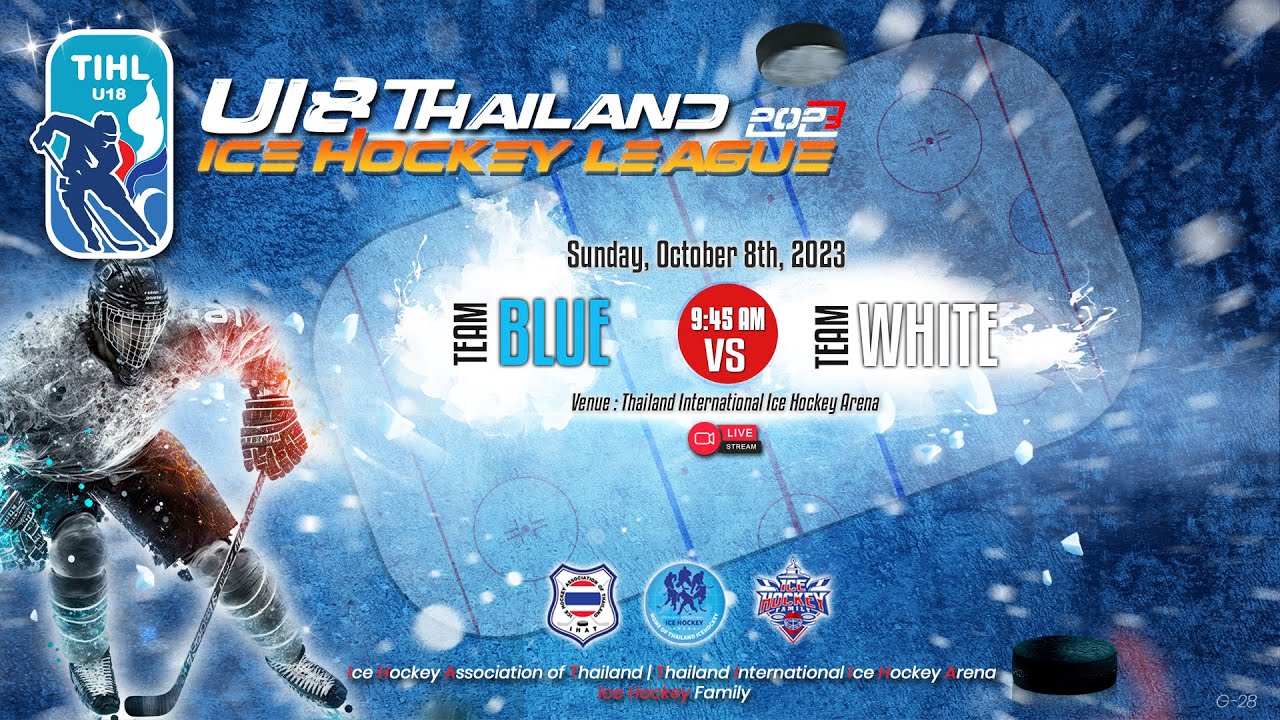 BLUE TEAM vs WHITE TEAM U18 Thailand Ice Hockey League 2023 Game - 28