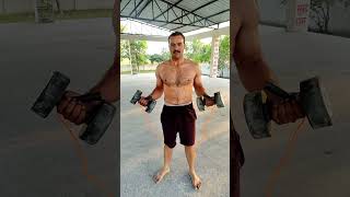 open challenge dumbbell ke sath rassi kudna #workout #motivation