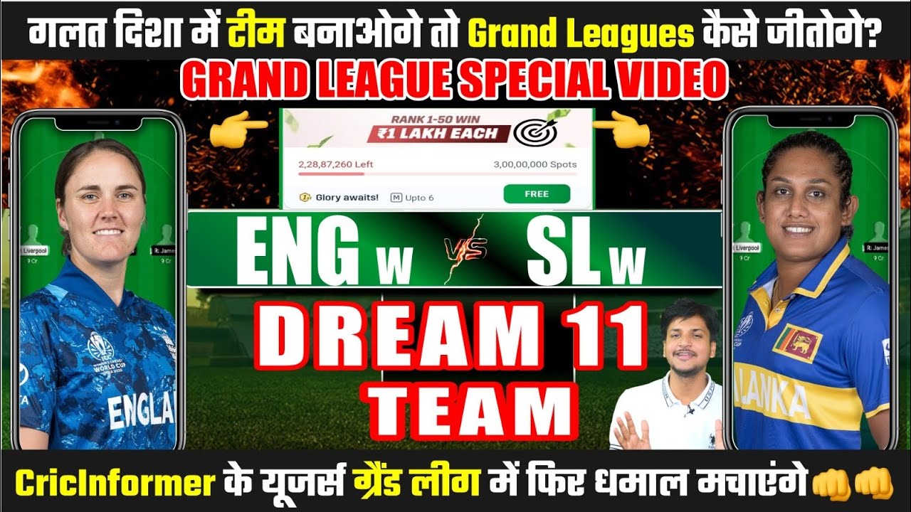ENG vs SL Dream11 Team Today Prediction, SL vs ENG Dream11: Playing11, Stats and Analysis 