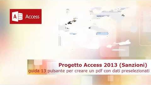 Access progetti - un database da zero / guida 13 pulsante per creare un pdf con dati preselezionati