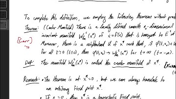(DS12) Center Manifold Theory (Part 1/2) - Theoretical Introduction