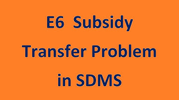 E6 Subsidy related Problem in SDMS